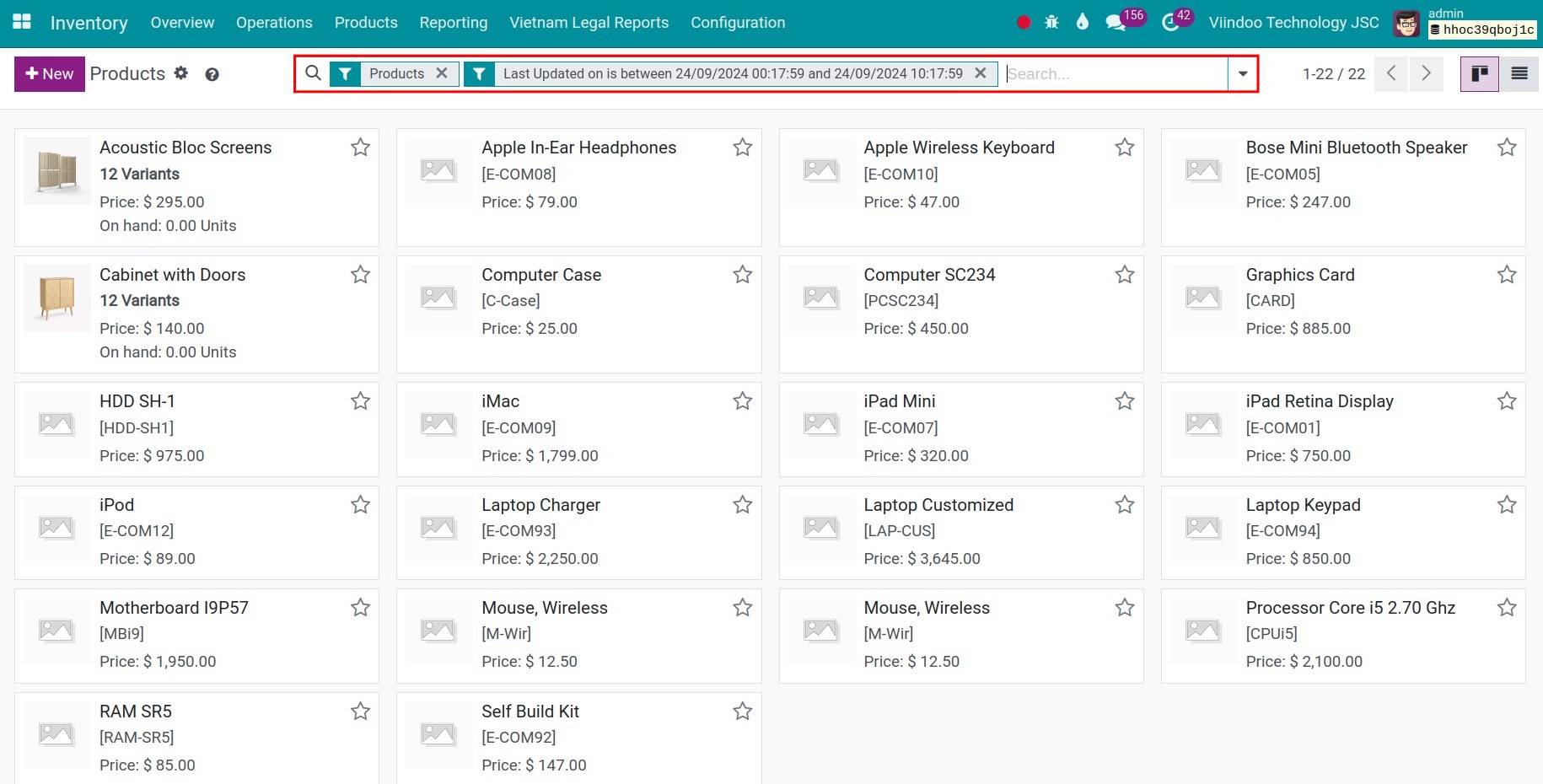 Updating data into Viindoo System done