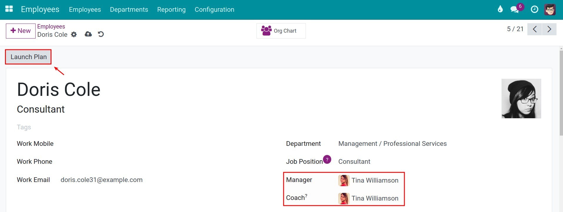 Start process by clicking Launch Plan button Employee Planning Viindoo