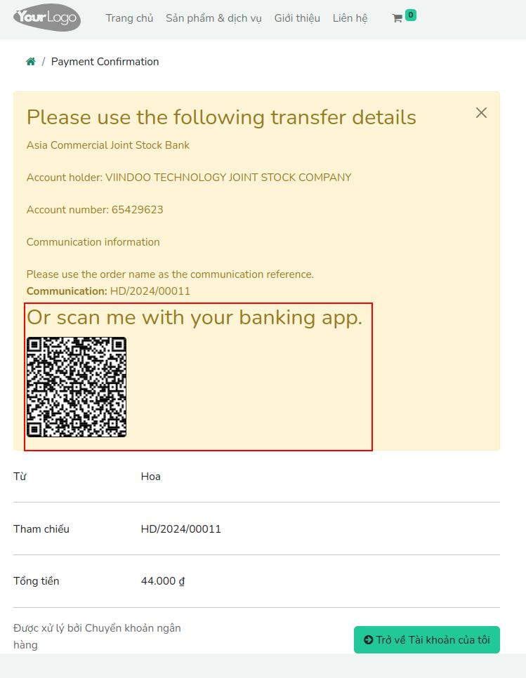 emv qr code in Viindoo