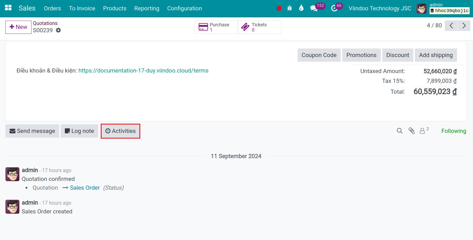 create a new schedule activity