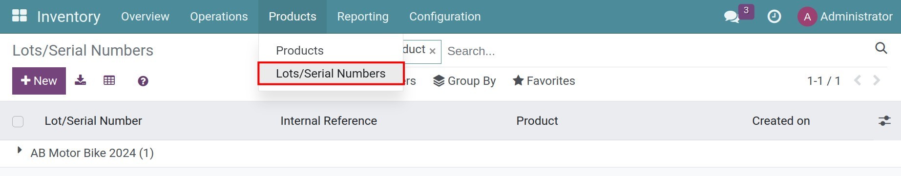 Search by Lots/Serial Numbers in Viindoo Inventory app