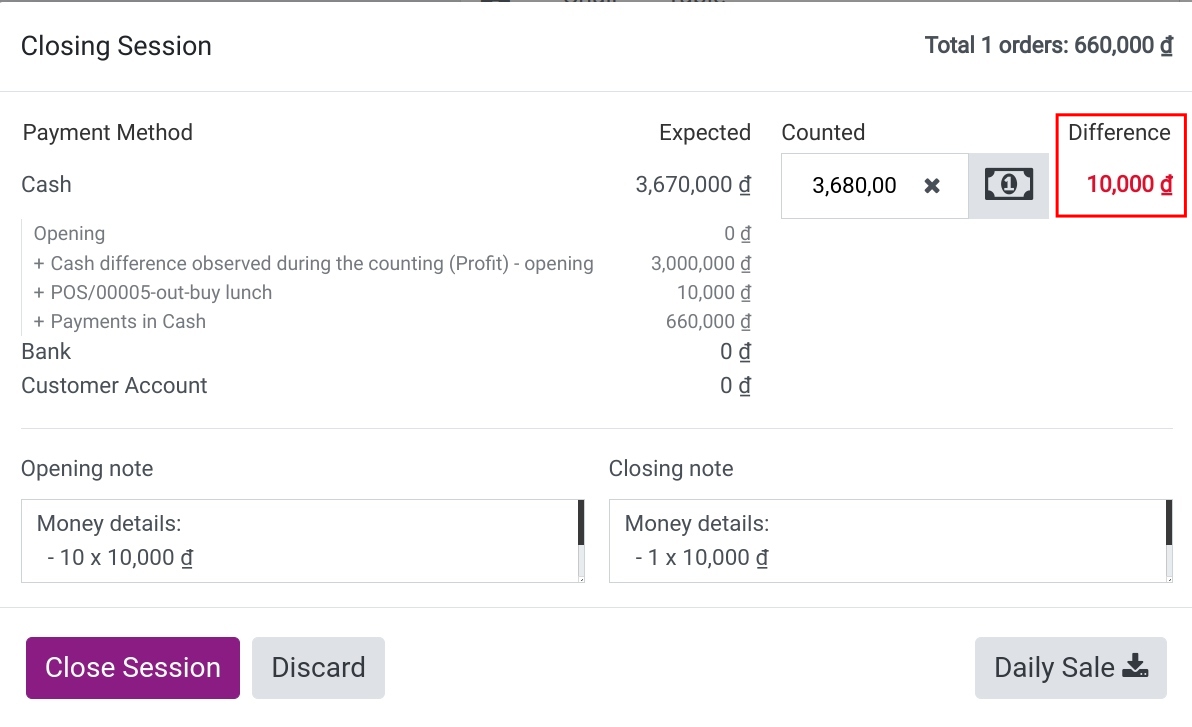 Accept payments difference in Viindoo PoS