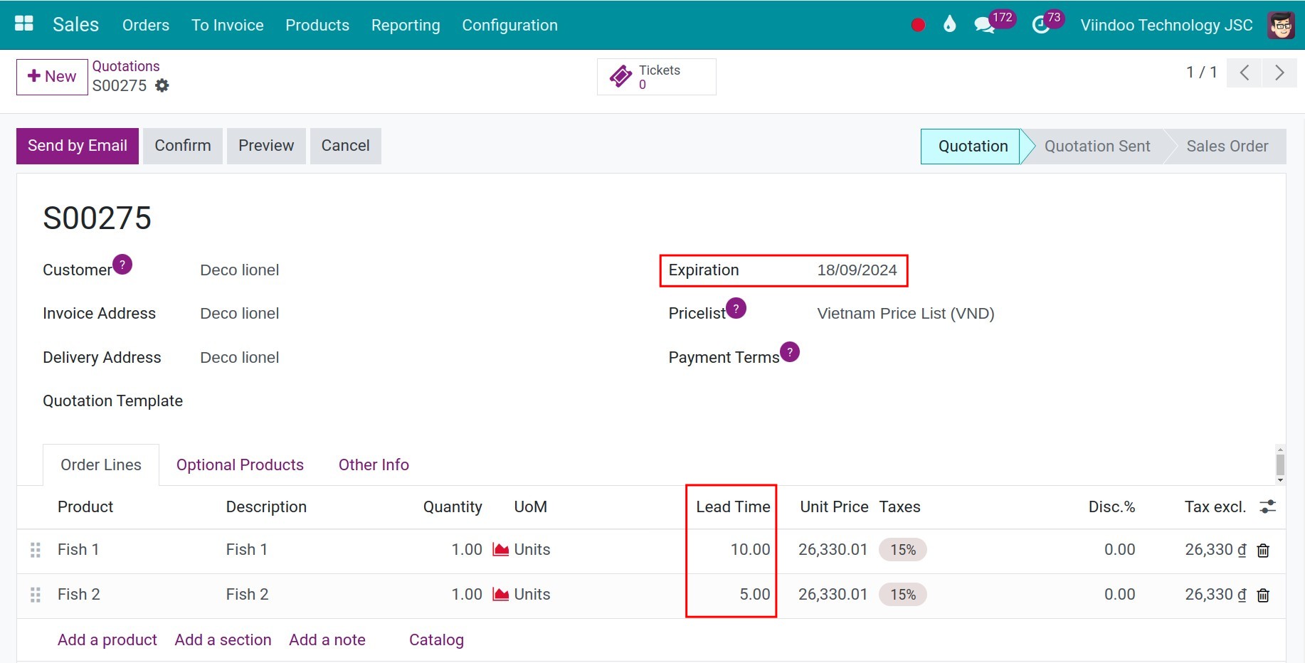 Make a sales order