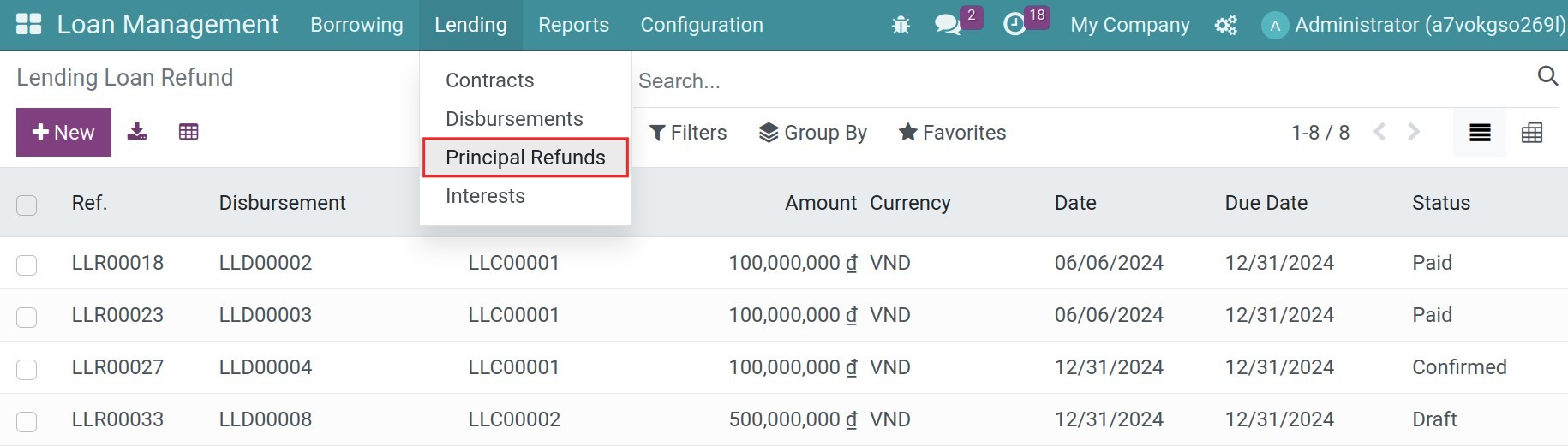 Register Refund Payment