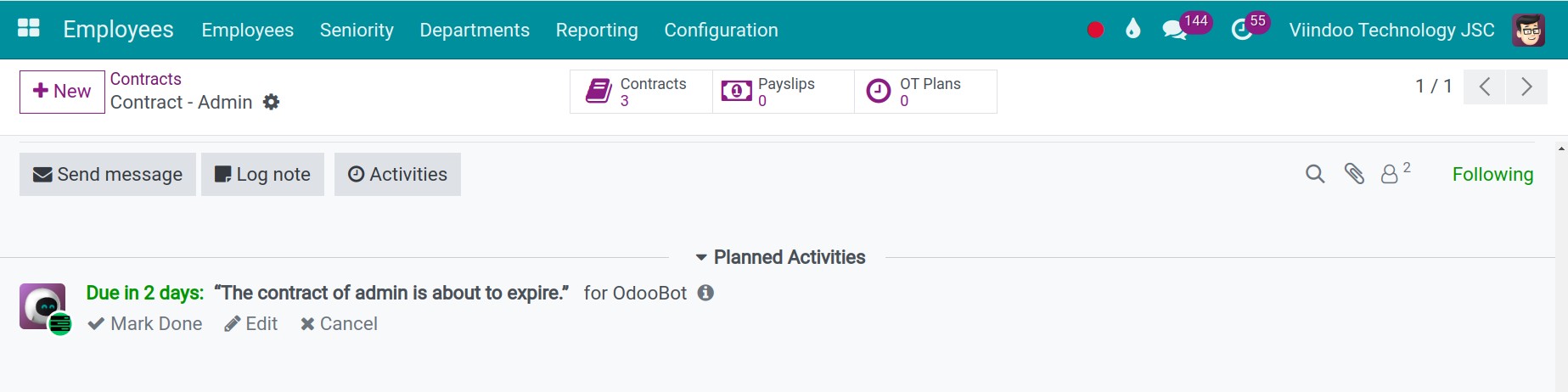 the system appear a notification