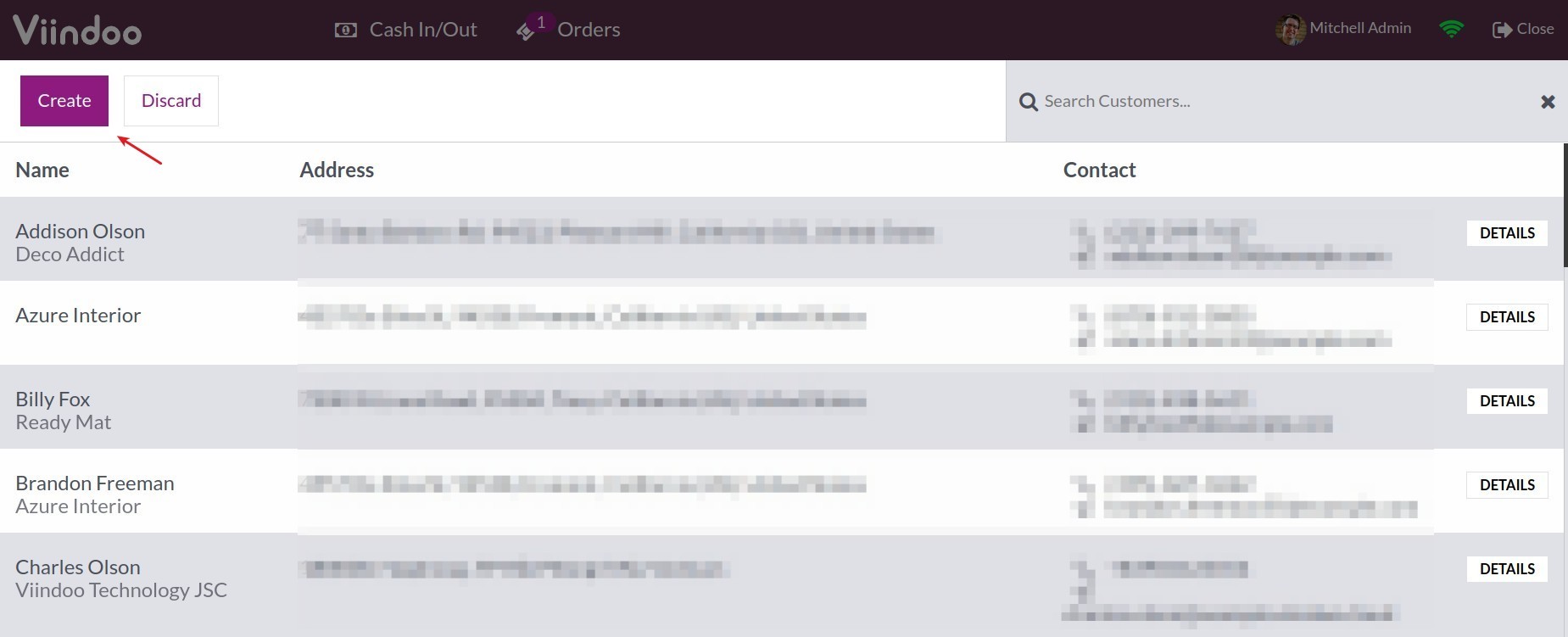 Create a new customer - Viindoo PoS