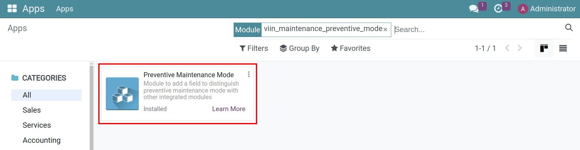 Activate Preventive Maintenance Mode