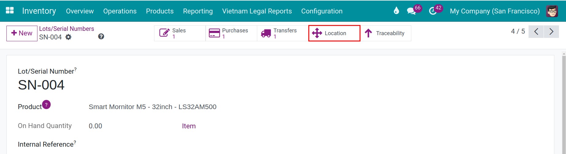 Location of serial numbers