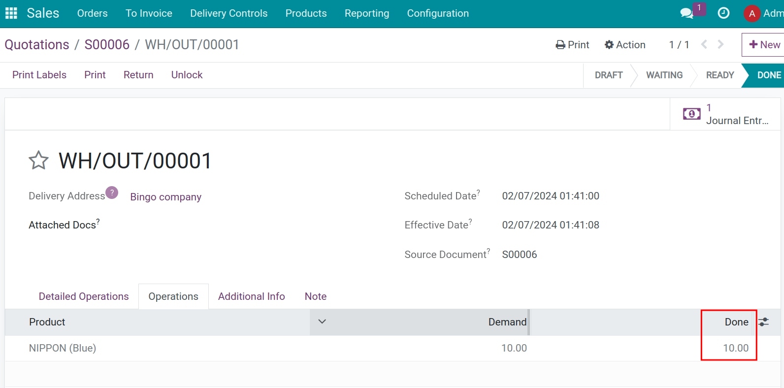 Delivery products before receiving bill of landed costs - Viindoo Accounting
