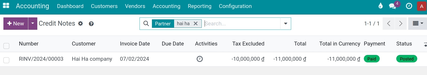 Duplicated invoice - Viindoo Accounting
