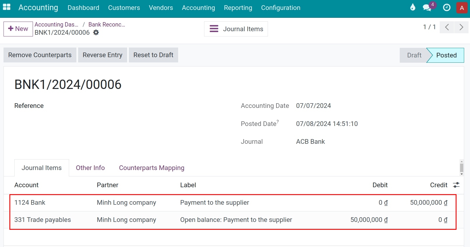 Accrue accounting for accounts payable