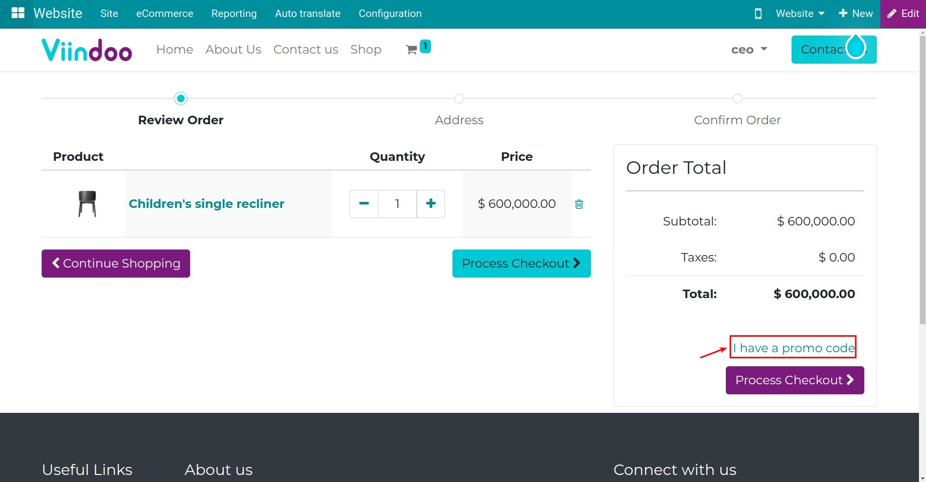 Select I have a promo code