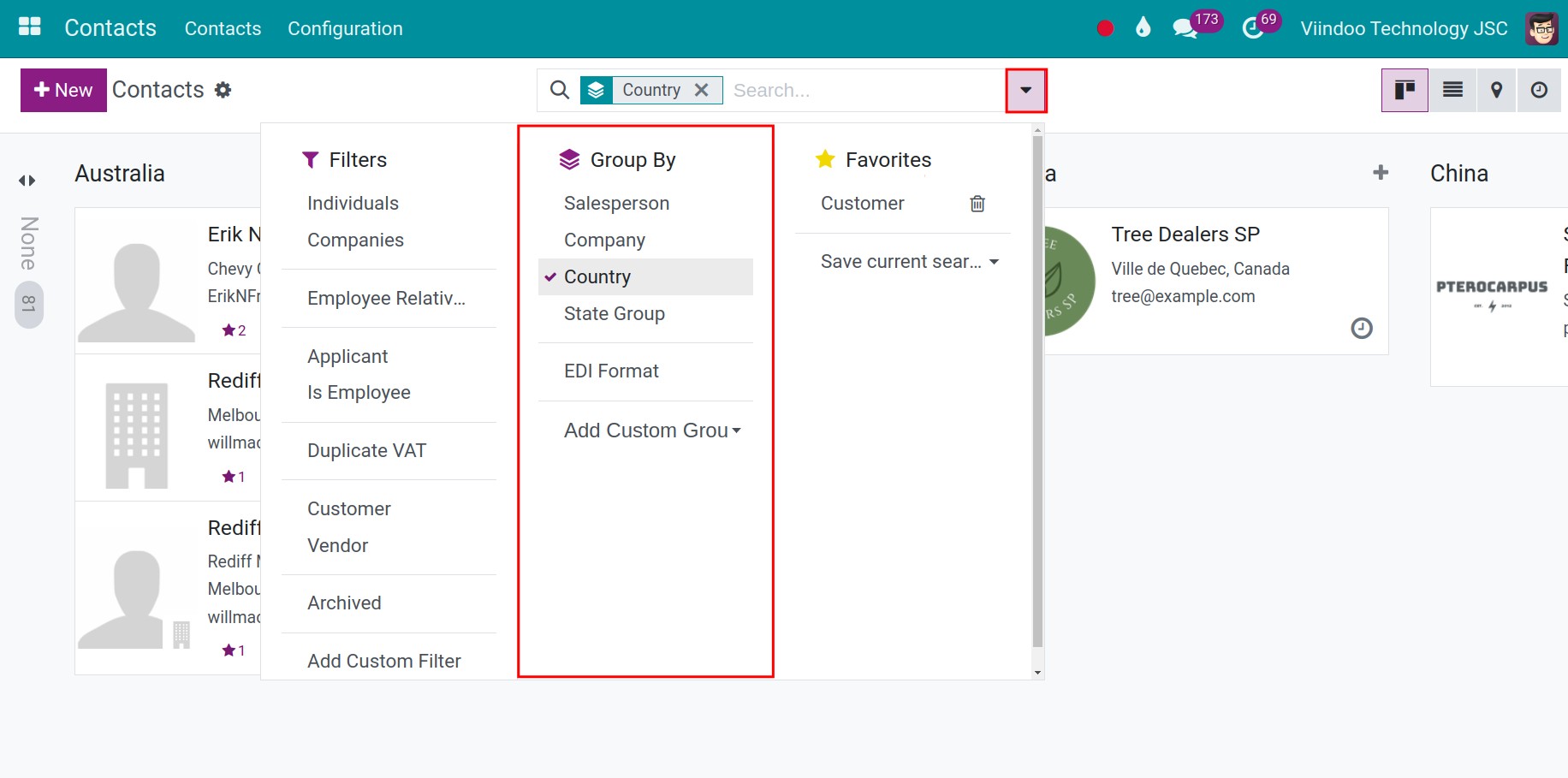 Grouping by one criteria