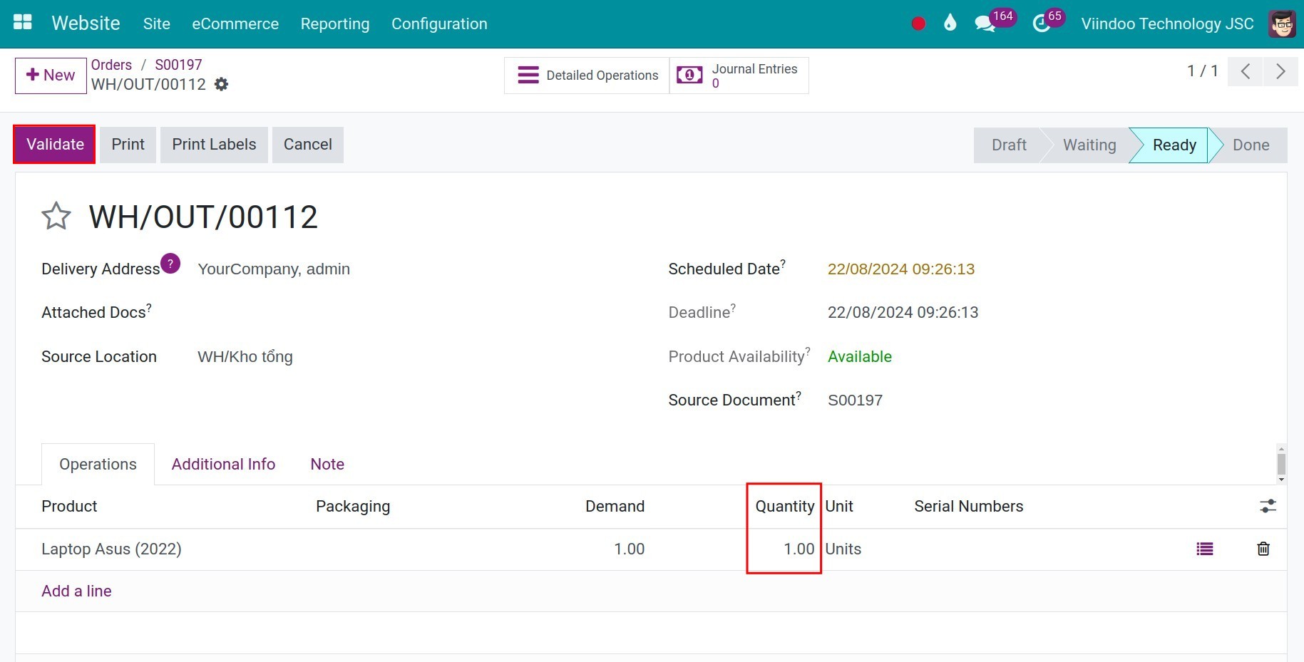 Validate delivery