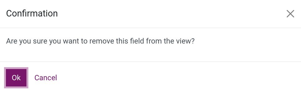 Confirm removing of a field