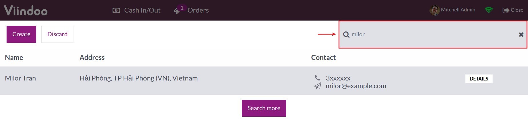 Select a customer - Viindoo PoS