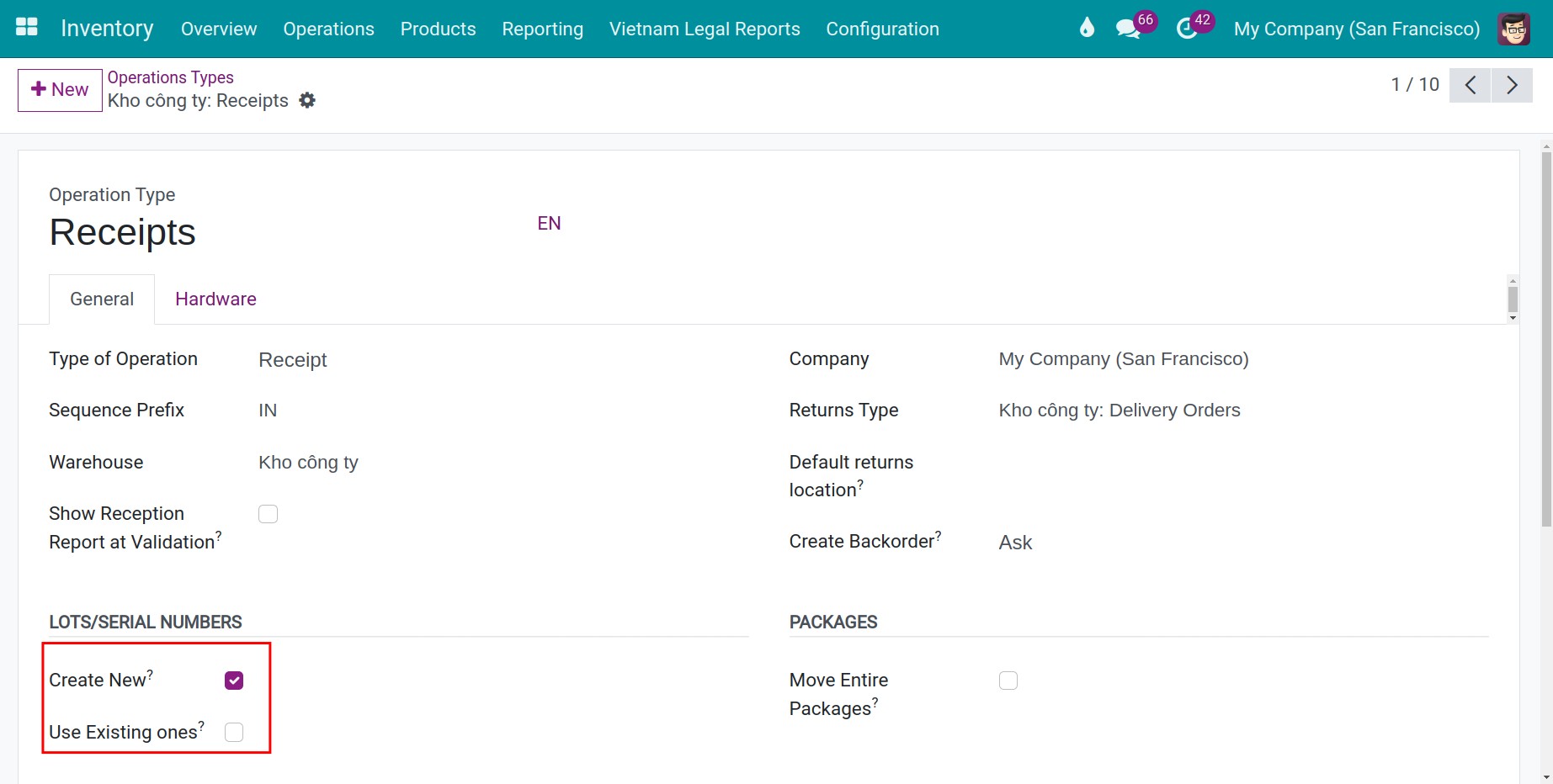 Activate serial number traceability
