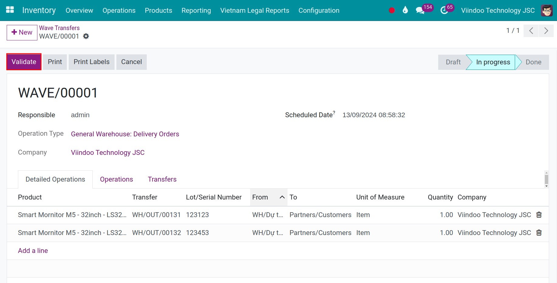 Validate wave transfer