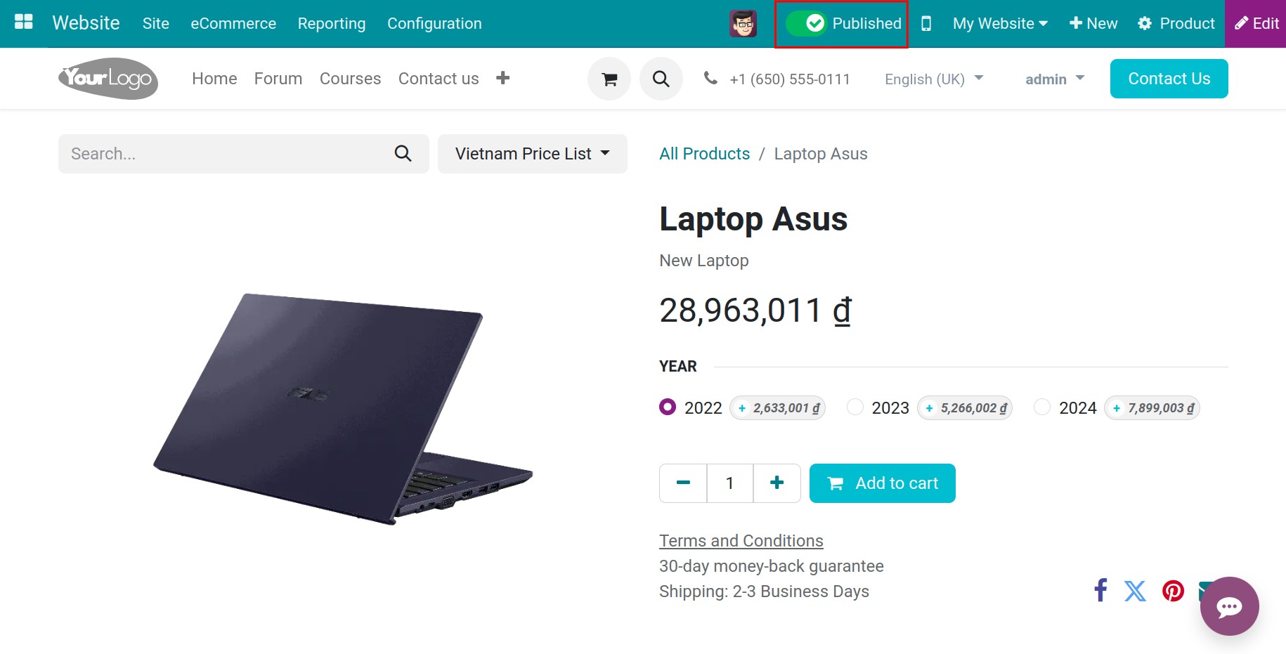 publish product