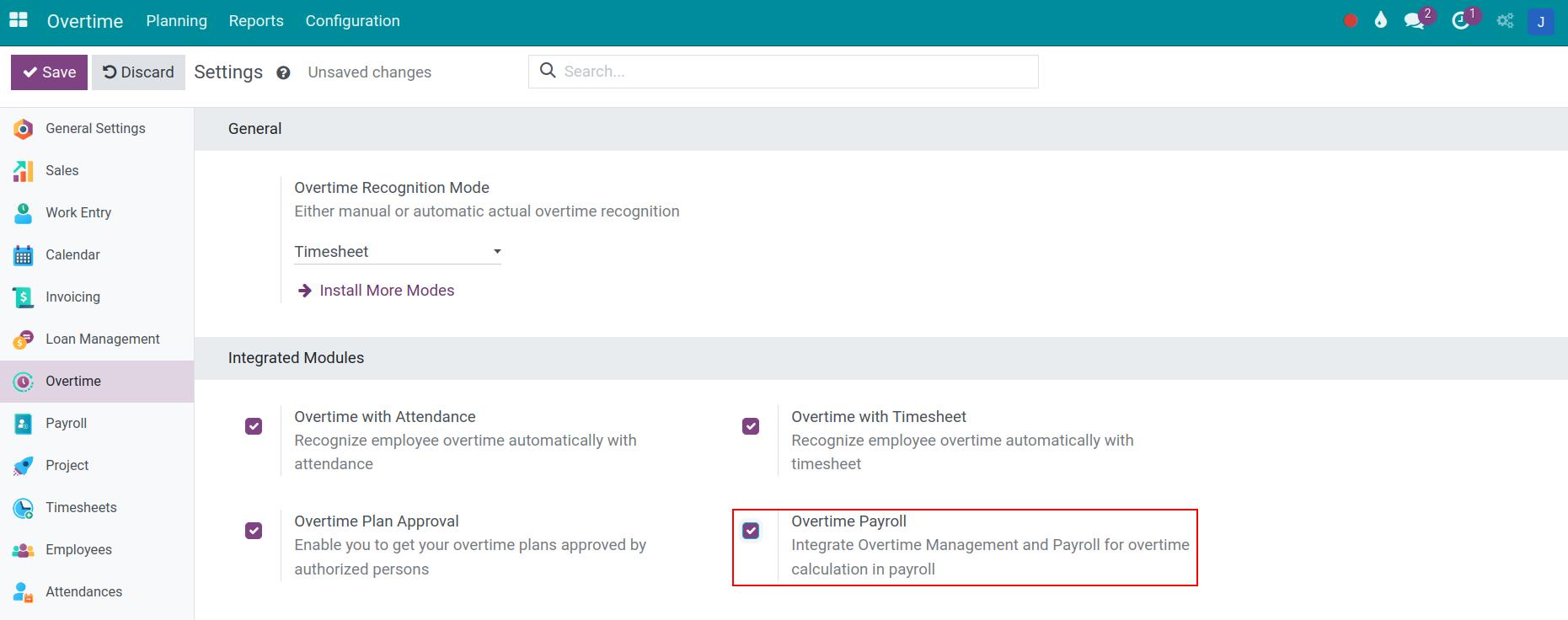 Configure the Overtime Payroll feature