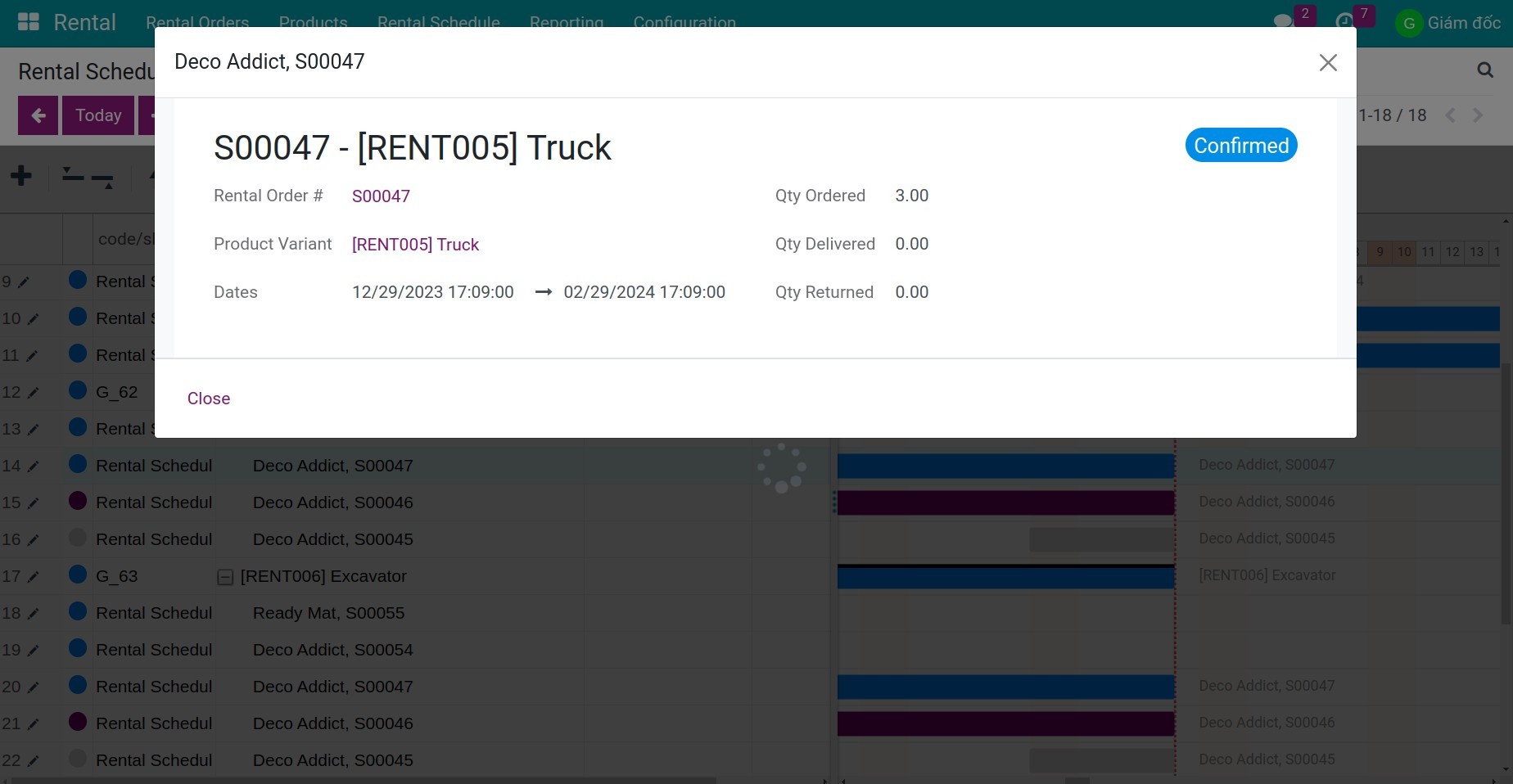 Rental Orders