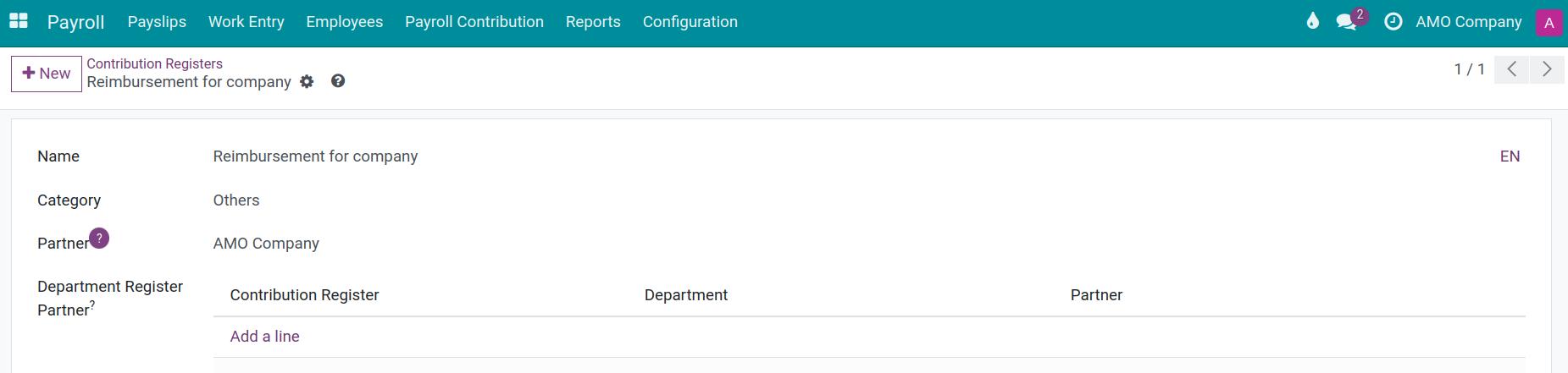 New contribution register