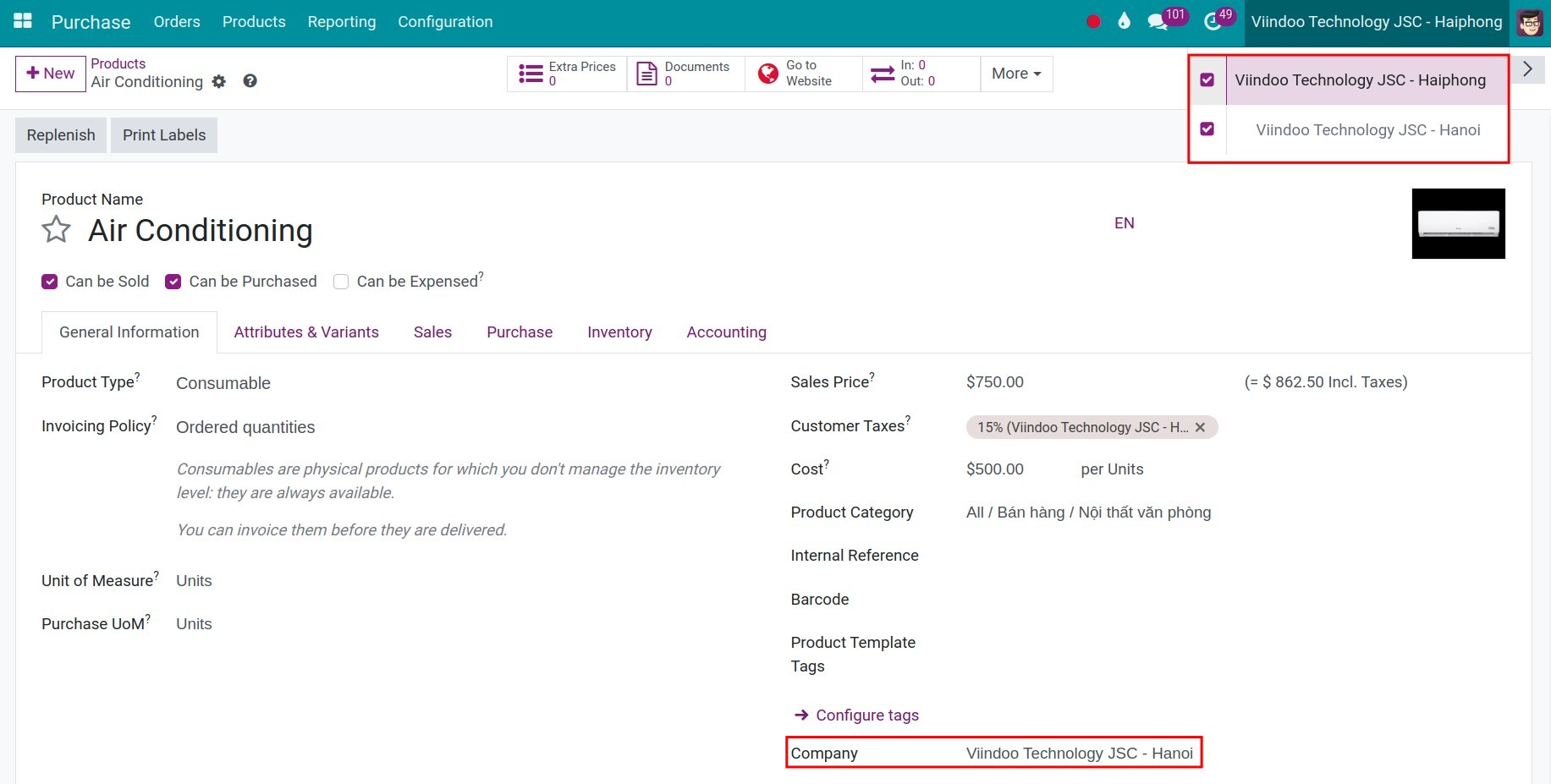 create a new sales order for parent company