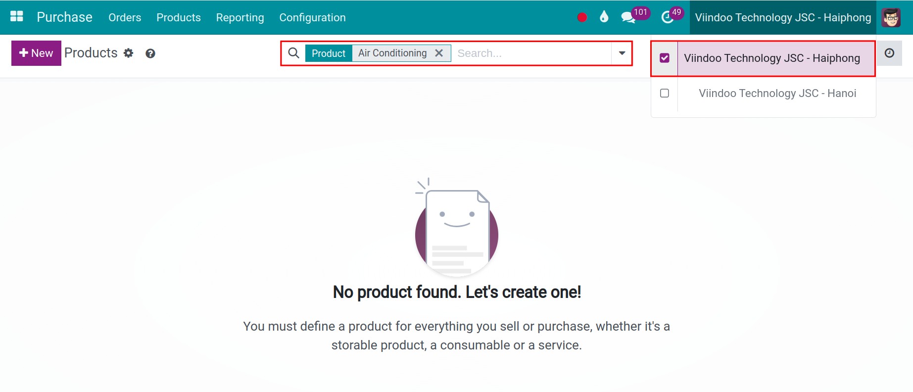 create a new sales order for parent company