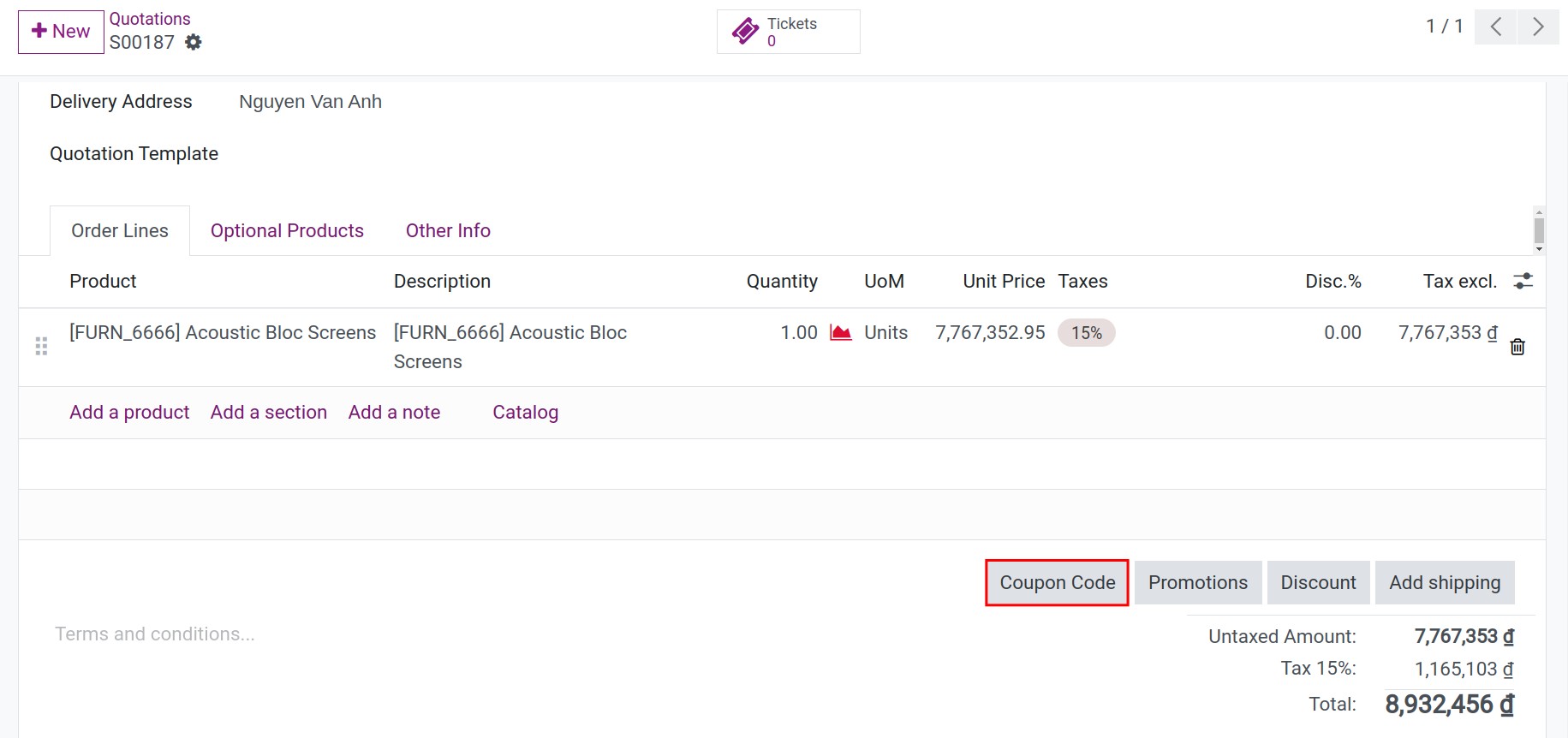 create a sales order