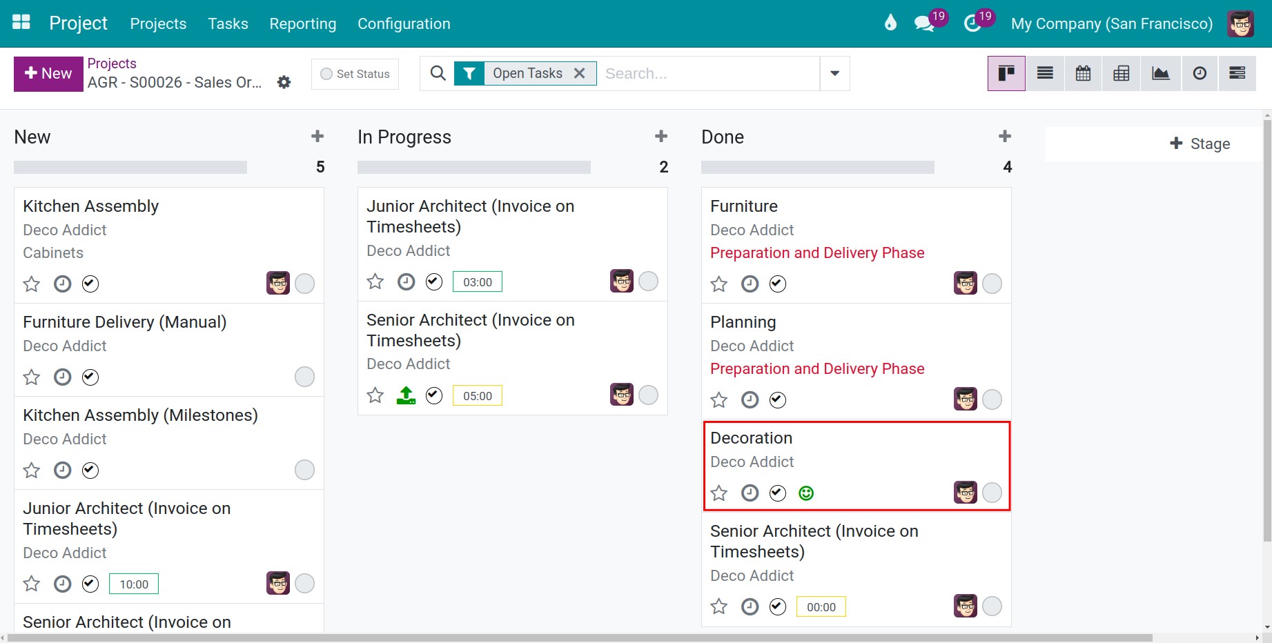 Tasks as Kanban