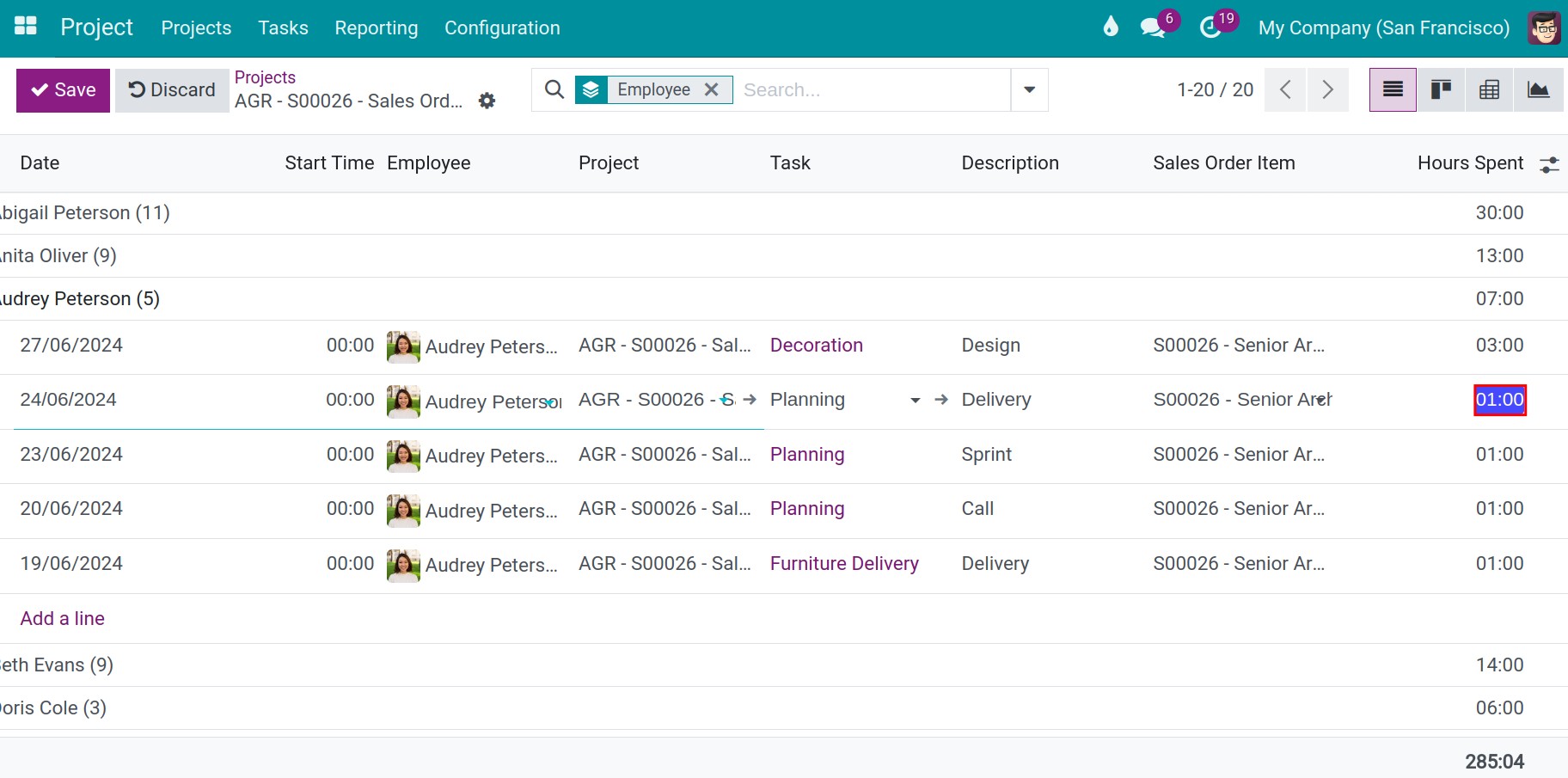 add/edit timesheet for employees