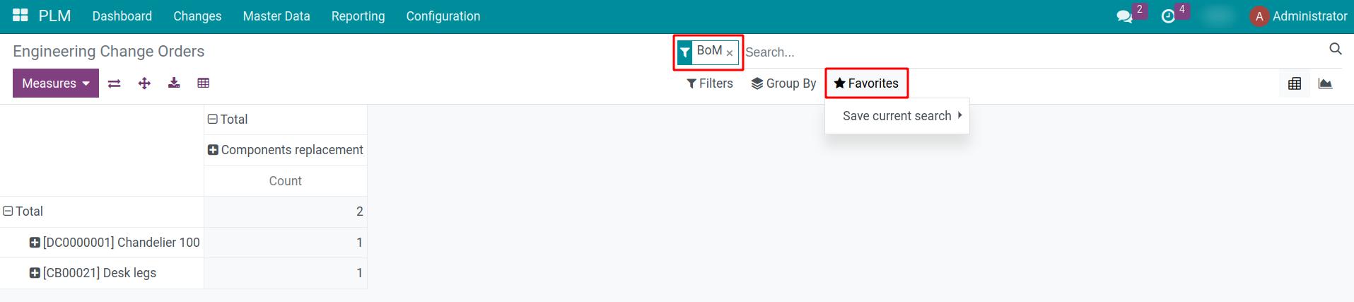 Filter and group tools