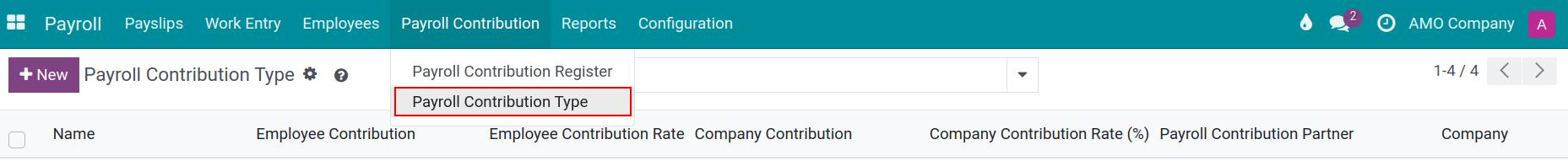 Payroll Contribution Type