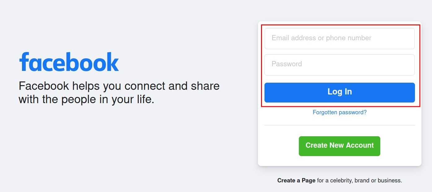 Log in to the account to complete the connection