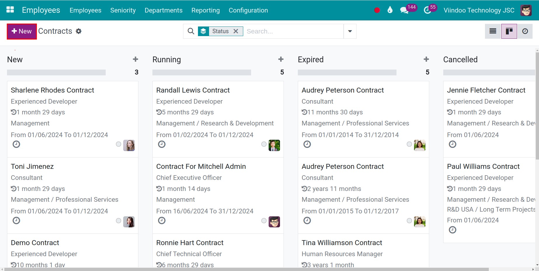 Create a Labor contract in Viindoo