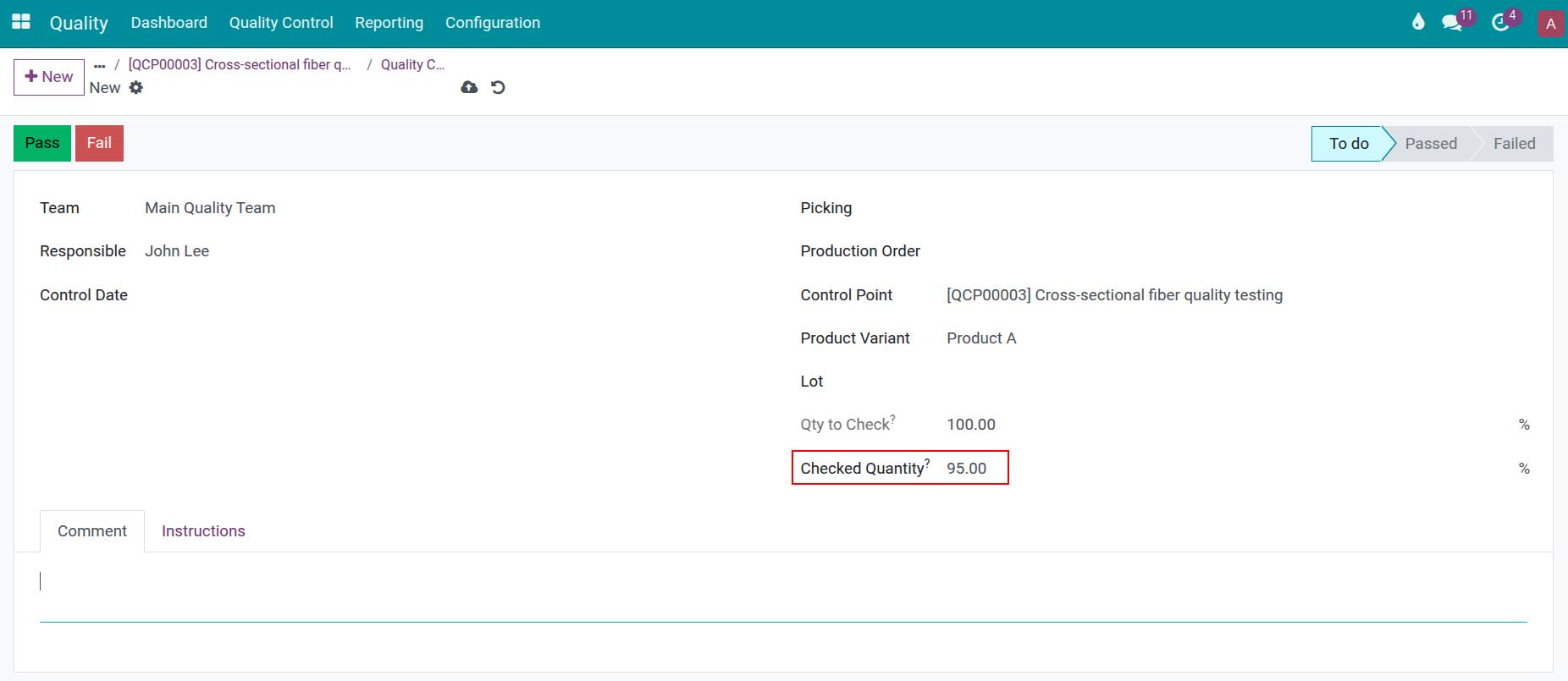 Quality Check information Viindoo