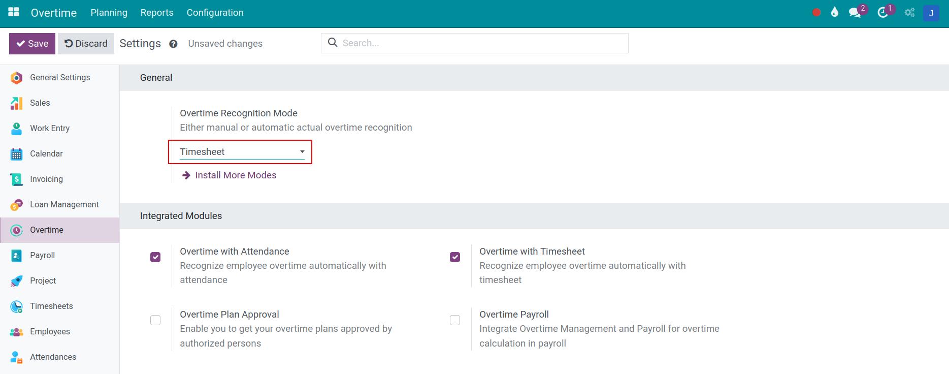 Enable overtime timesheet