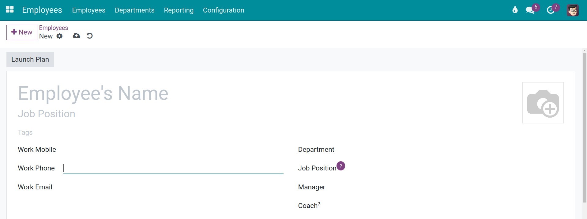 Viindoo Employees user interface