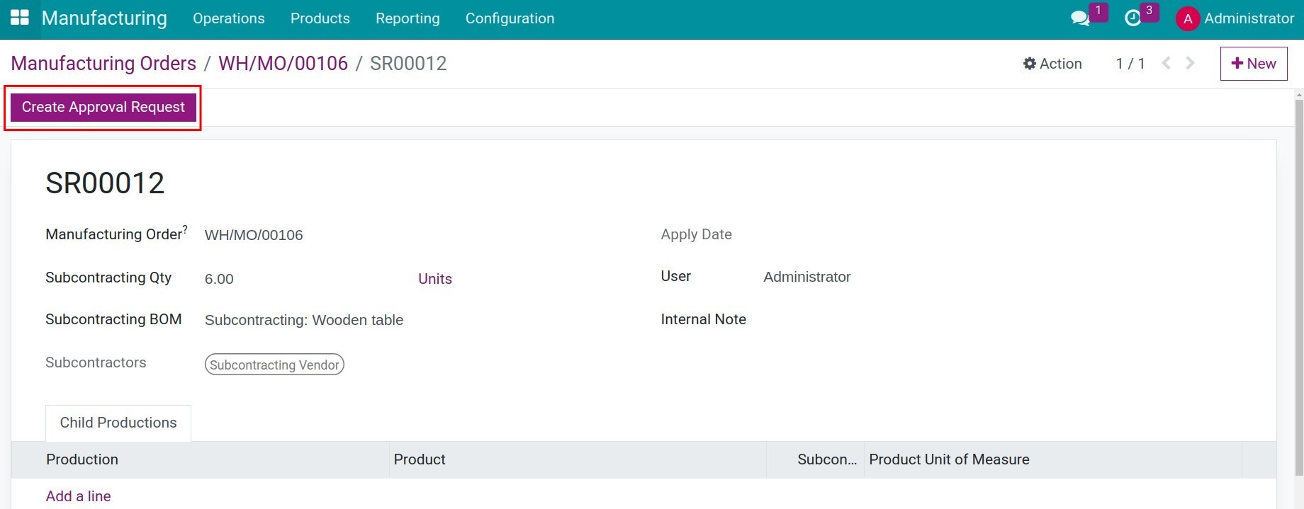 Create approval request