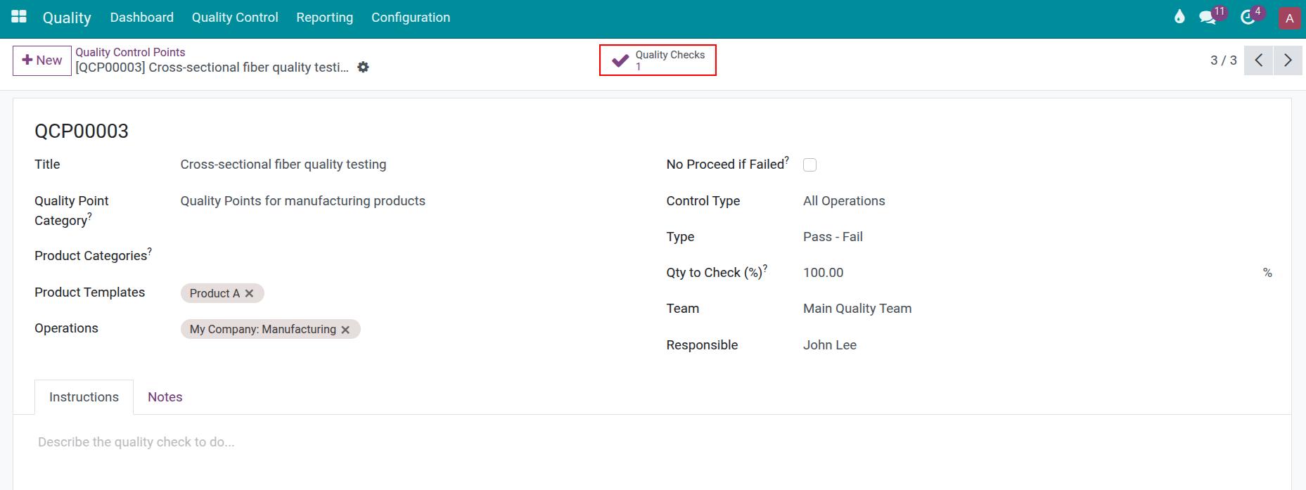 Number of quality checks in total Viindoo