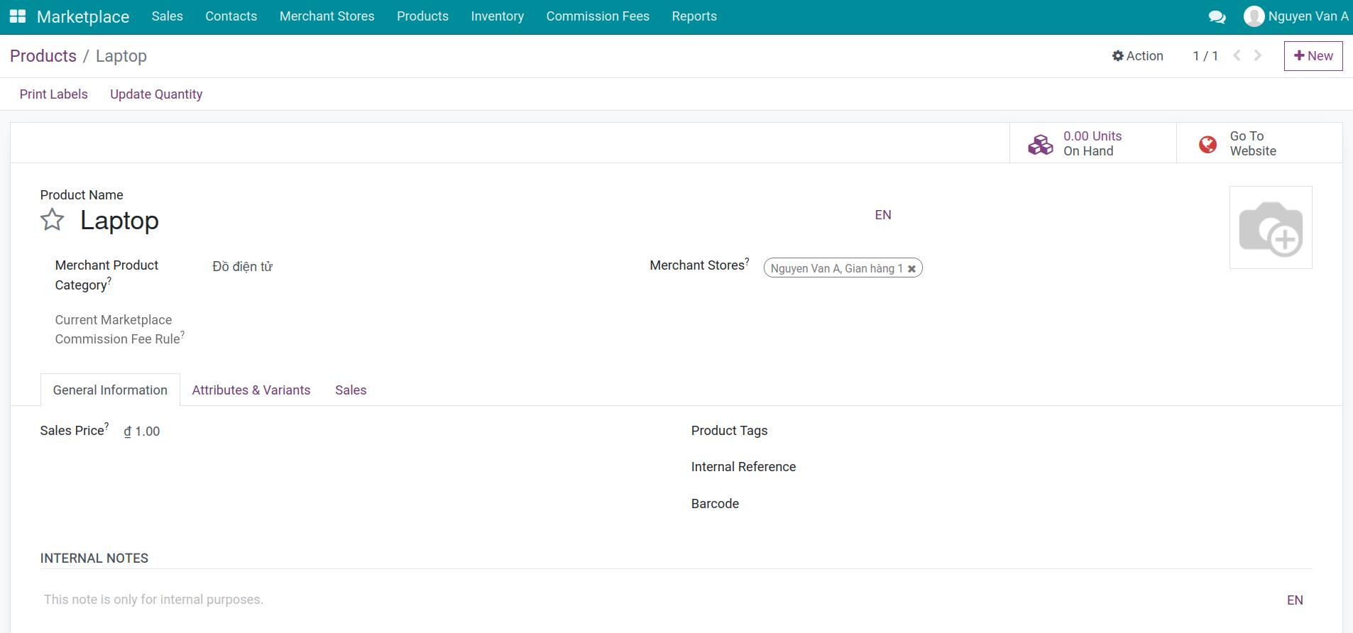 Product information in Viindoo Marketplace
