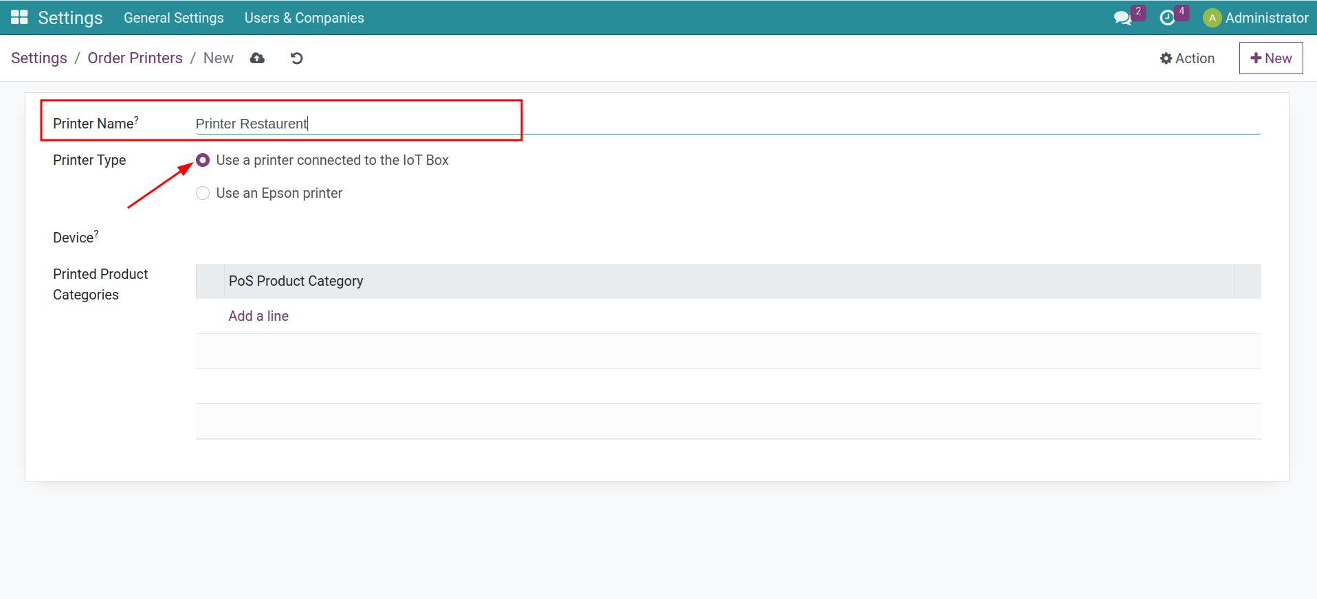 Select printing through IoT