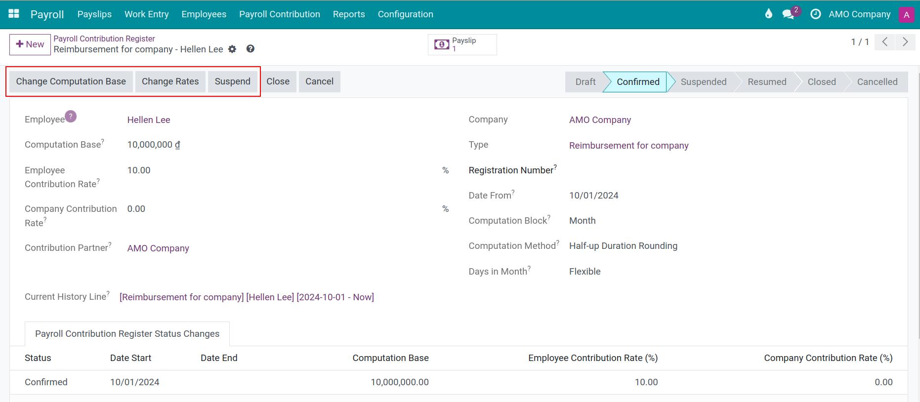 Other feature supported to contribution register