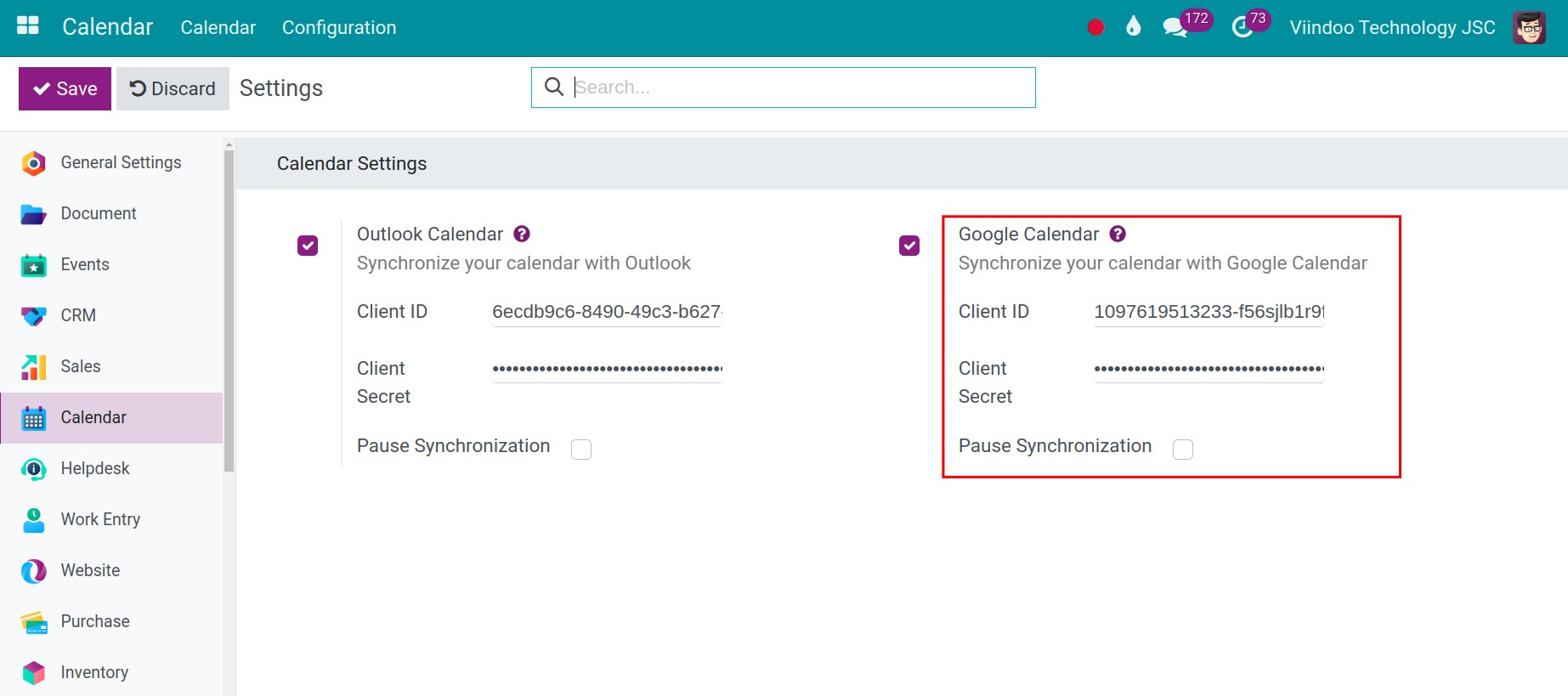 Enter the Gmail Credentials data