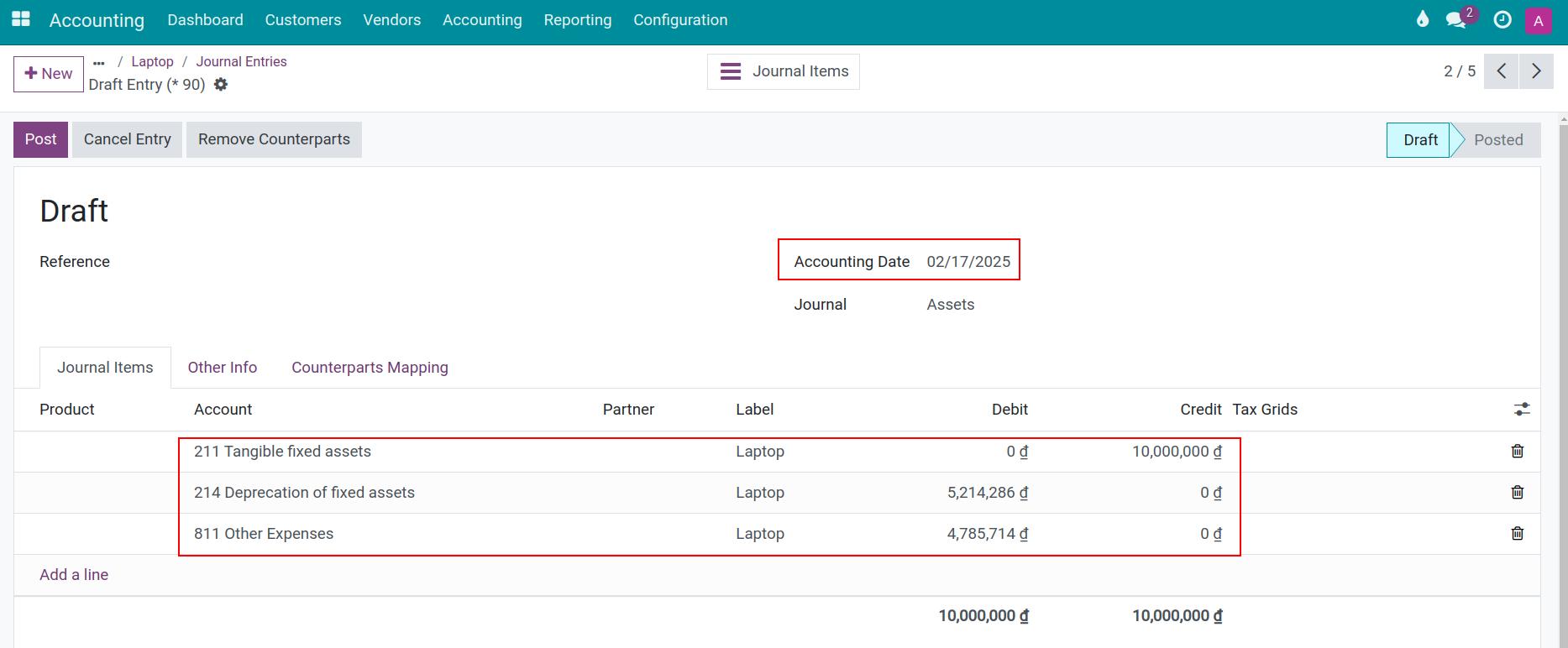 Wipe out Asset entry