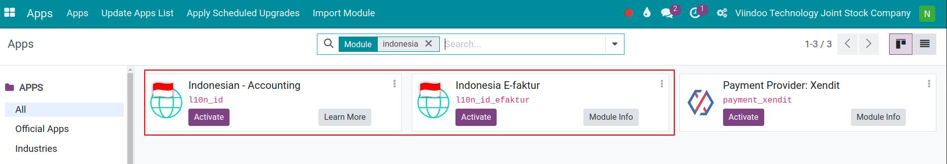 install localized accounting modules