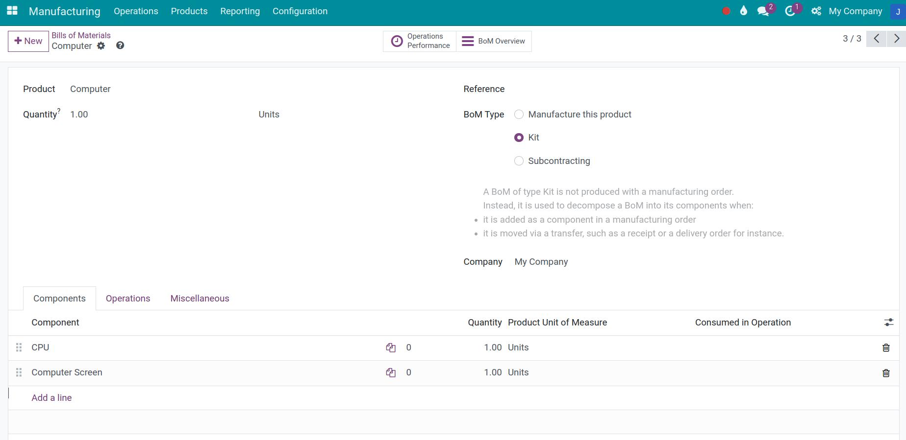 Configure BoM Kit