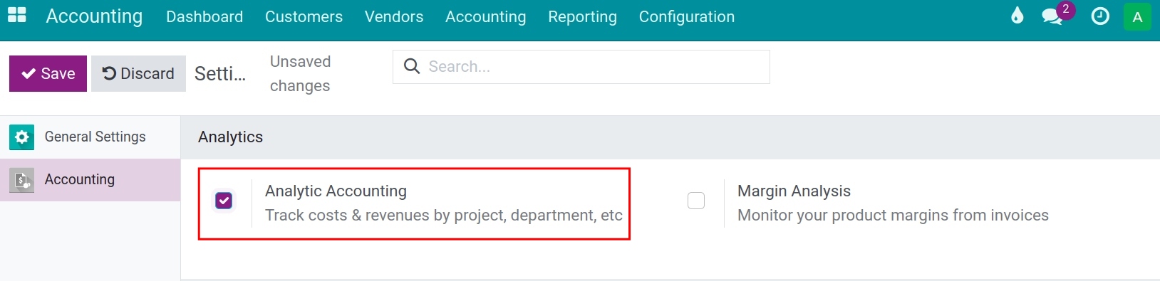 Configure Analytic accounting Viindoo