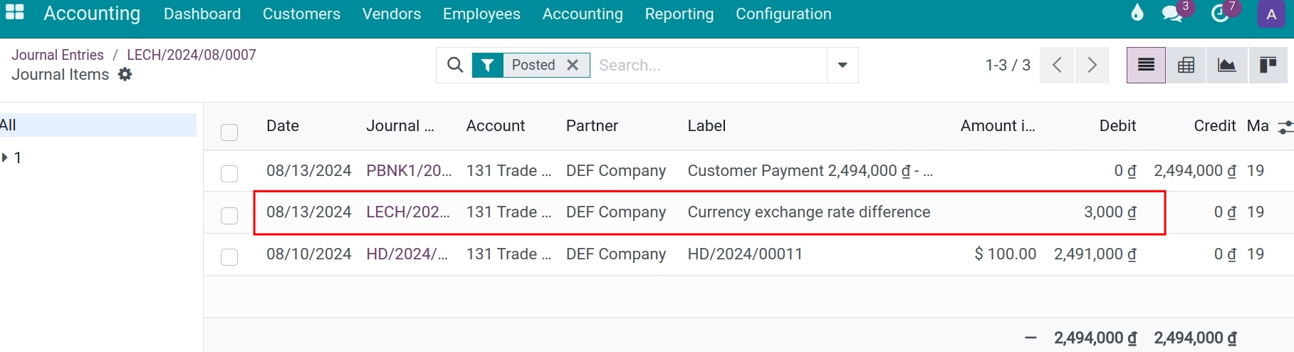The details of receiving money in the main currency Viindoo