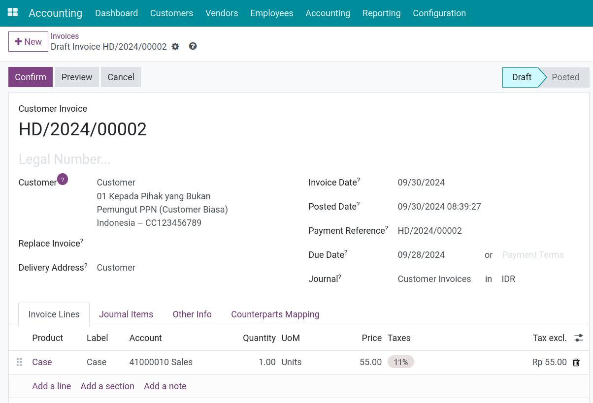 E - Invoices in Draft